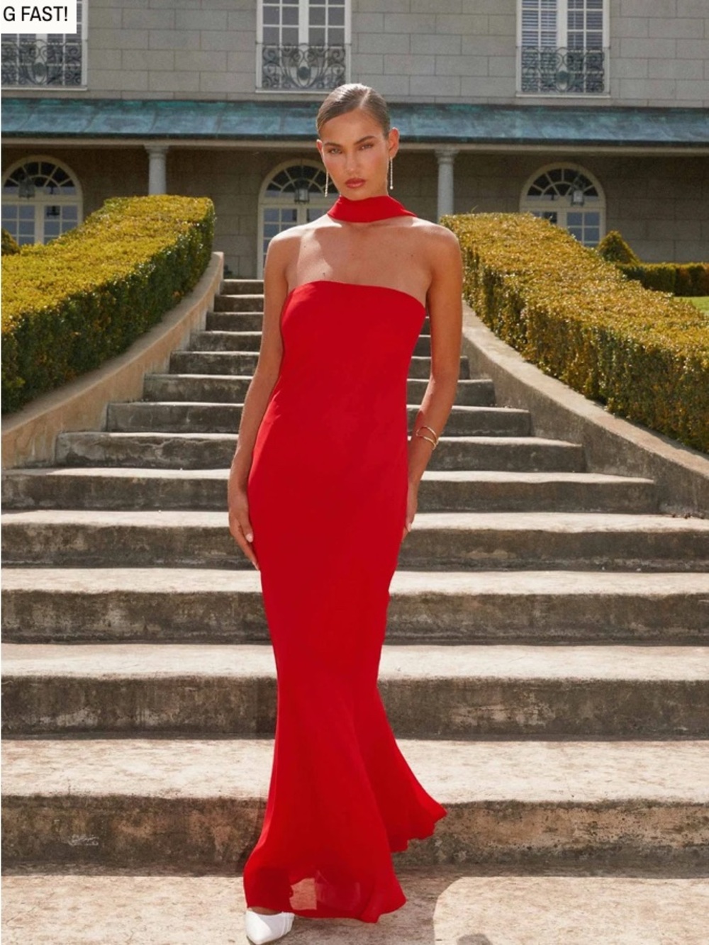 Peppermayo Under The Padoga Red Floral Strapless Maxi Dress - Picture 3 of 4